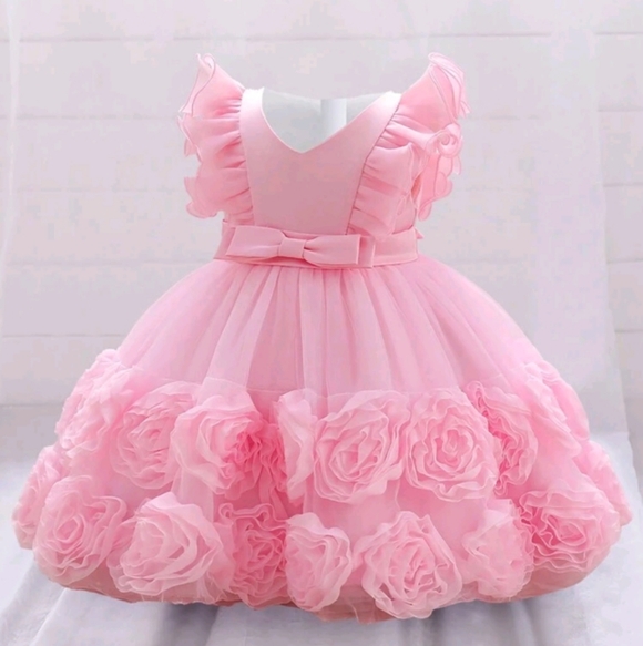Pink Ruffled Toddler Dress - Picture 3 of 8